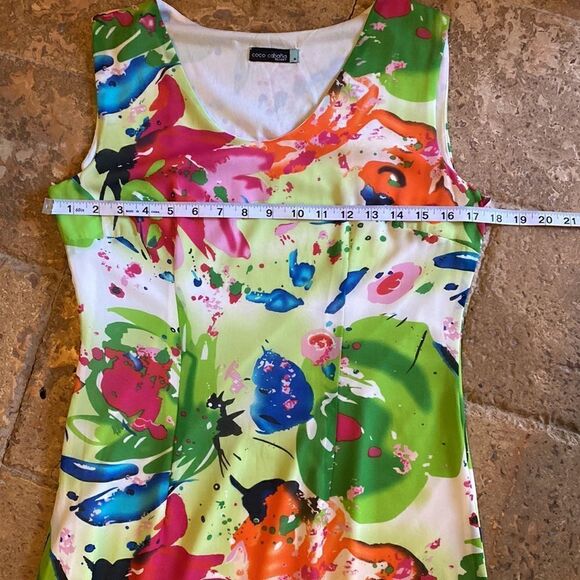 Size med bright water color print maxi dress - Picture 7 of 11